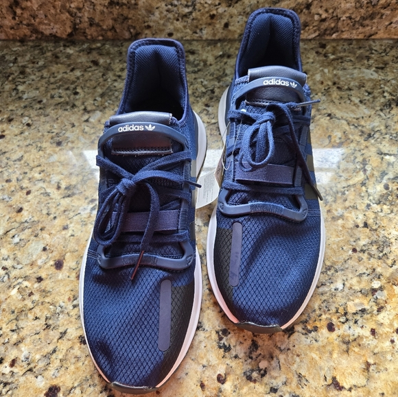 New With Tags Adidas Blue and White Sneakers with Chunky Sole - Picture 2 of 9